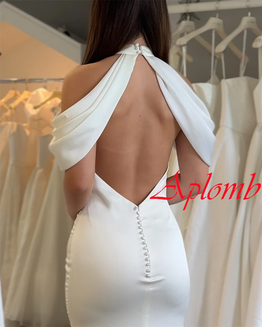 Customized Elegant White Chiffon Wedding Dress Simple Crew Neck Off the Shoulder Short Sleeves Bridal Gowns Chapel Train Dress