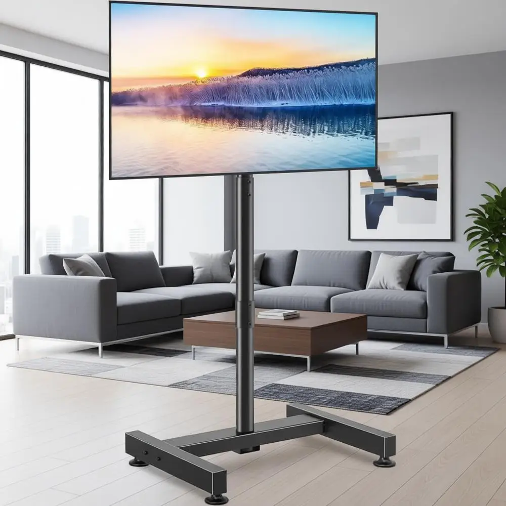 

Height-Adjustable TV Stand for 13-50 LCD/LED TVs up to 44 lbs, VESA 200x200, Portable for Home, Dorm, Office