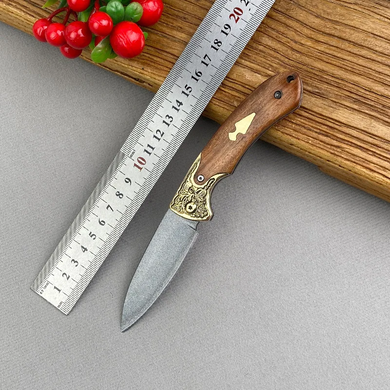 

9CR18Mov высокоуглеродистая сталь разблокирует складной нож с ручкой из палисандра открытый кемпинг ножи для выживания ручной инструмент для подарка