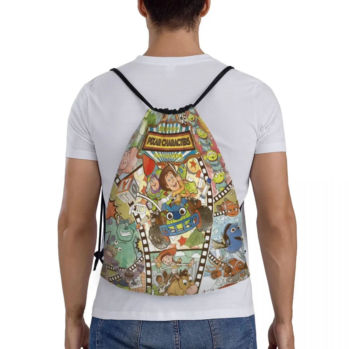 Custom Toy Story Nemo Monsters zaino con coulisse borsa da palestra sportiva per uomo donna Cartoon Training Sackpack