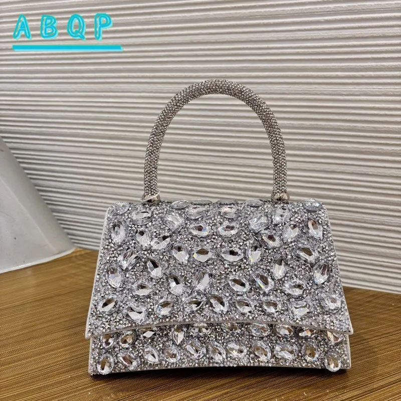 

Вечерняя женская сумка, блестящая модная сумка для вечеринок, роскошная брендовая женская сумка через плечо с бриллиантовой отделкой, большая вместительная сумка через плечо