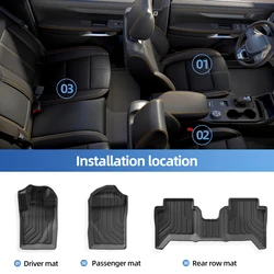 for Ford Ranger 2024 2025 US Version fit 5FT 59.6Bed Car Truck Bed Mat Liner Trunk Bed Liner Black TPE 3D Floor mats