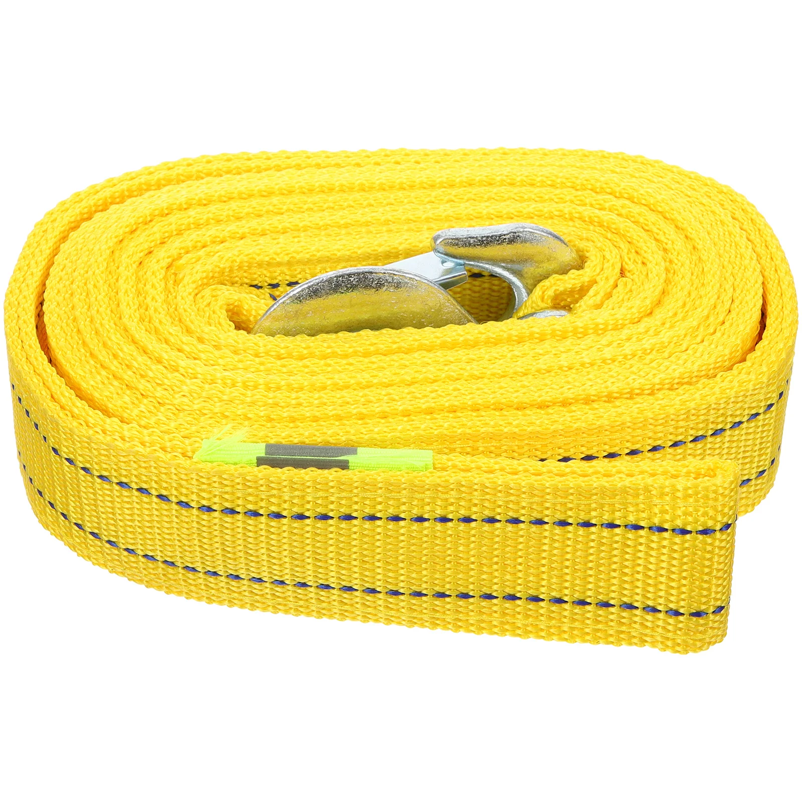 

5 Meter Car Trailer Rope Sturdy Polyester Double Layer Thickened Tow Rope High Strength Forged Metal Hooks Safe Durable Outdoor
