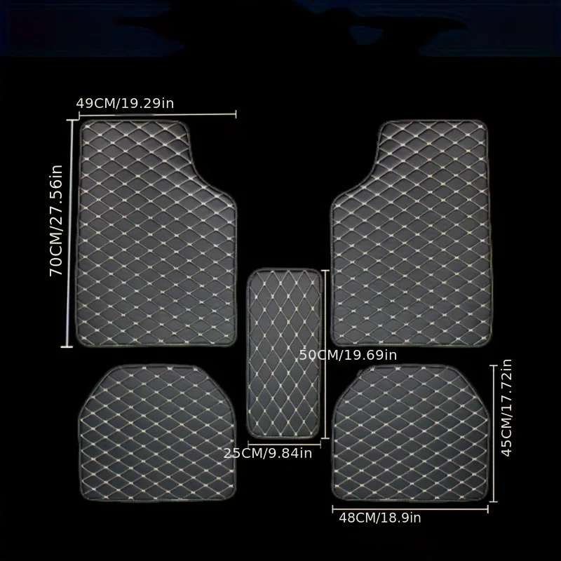 Universal 5Pcs/Set Car Floor Mats PU Leather Waterproof Dust-Proof Auto Foot Pad Protector pads Fashion Car Interior Accessories