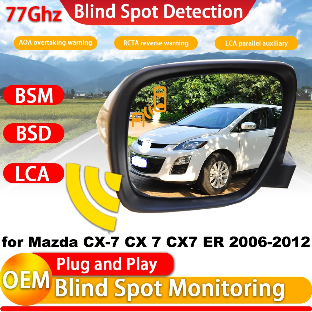 for Mazda CX-7 CX 7 CX7 ER 2006-2012 Blind Spot Assist Monitor Monitoring Detection BSM  BSD System 77Ghz Millimeter Wave Radar