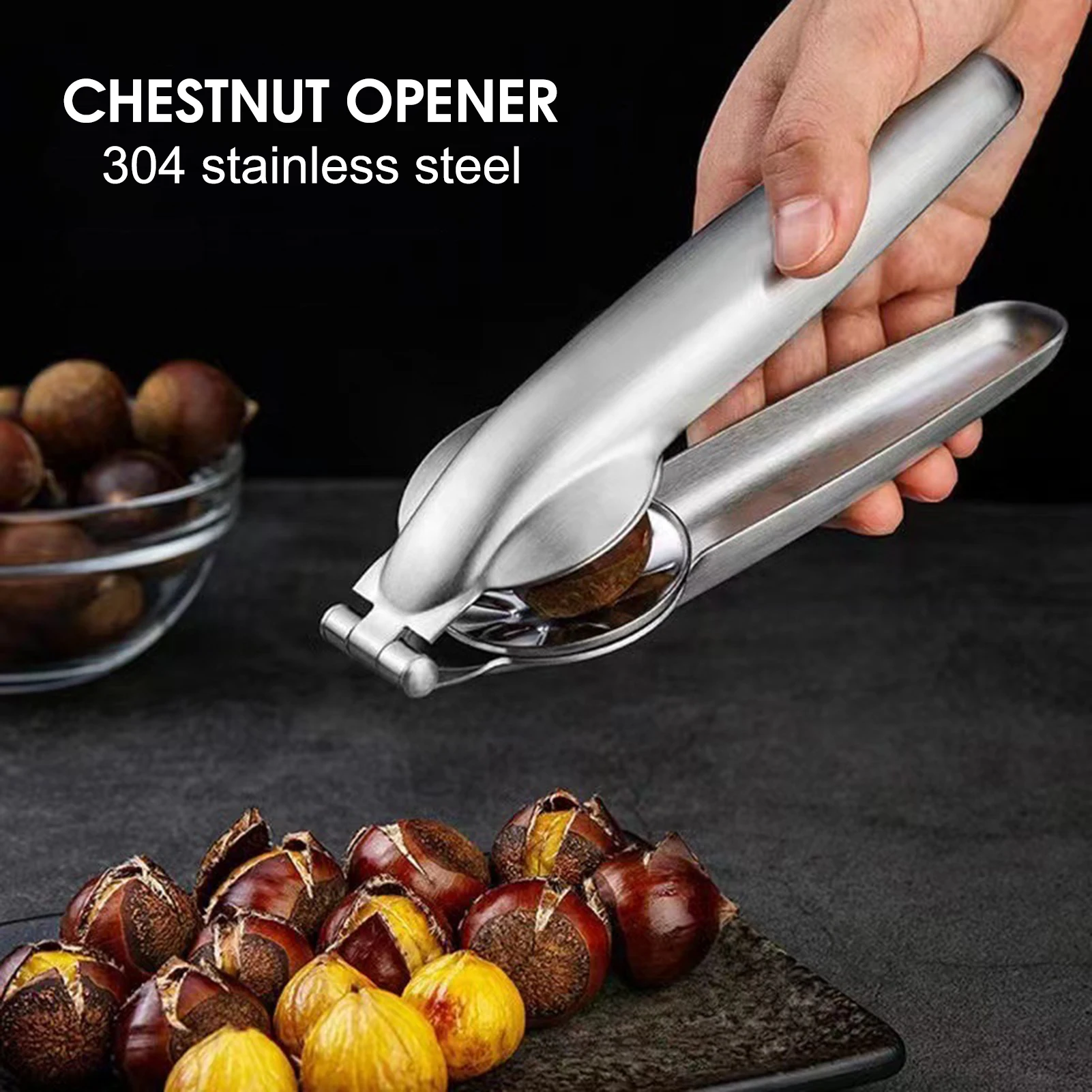 

Kitchen Tool Chestnut Clip Stainless Steel Sheller Opener Nut Cracker Sheller Household Chestnut Peeling Walnut Pliers Cutter