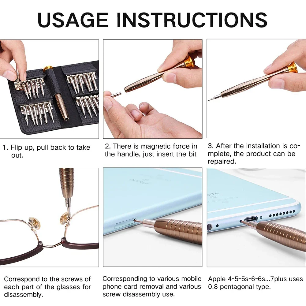 Small Screwdriver Kit 25 in 1 Magnetic Precision Screwdriver Drill Set  Repair Tools for Eyeglass Phone Watch Laptop Camera image 2