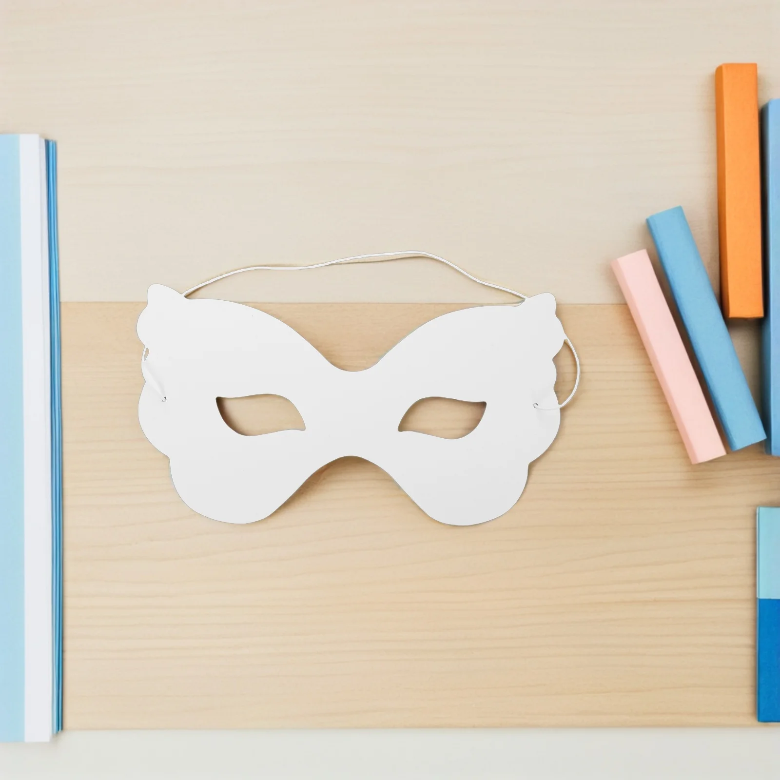 Máscara pintada infantil fantasia de Halloween rosto pintável de papel em branco