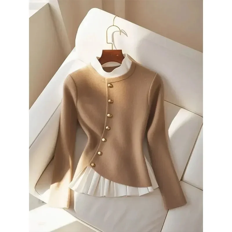 Lazy Style Unique Temperament Super Beautiful Shirt Women\'s Clothing Autumn Winter New Fashion Niche Design Sense Top T-shirt