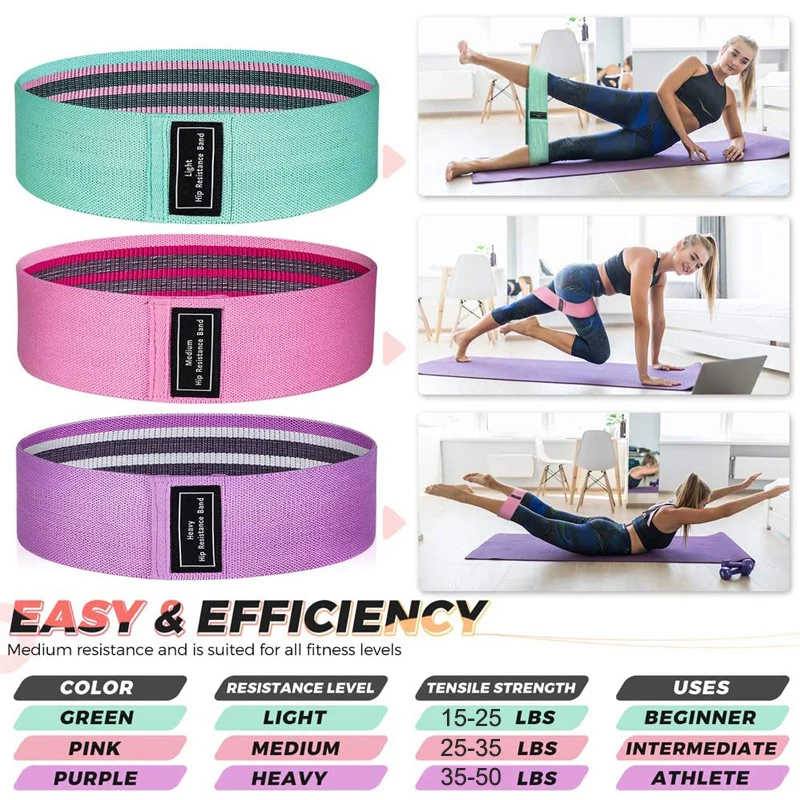 WorthWhile Stretch Hip Resistance Bands Yoga Legs Butt Anti Slip Elastic Fitness Bodybulding Exercise Workout Equipment