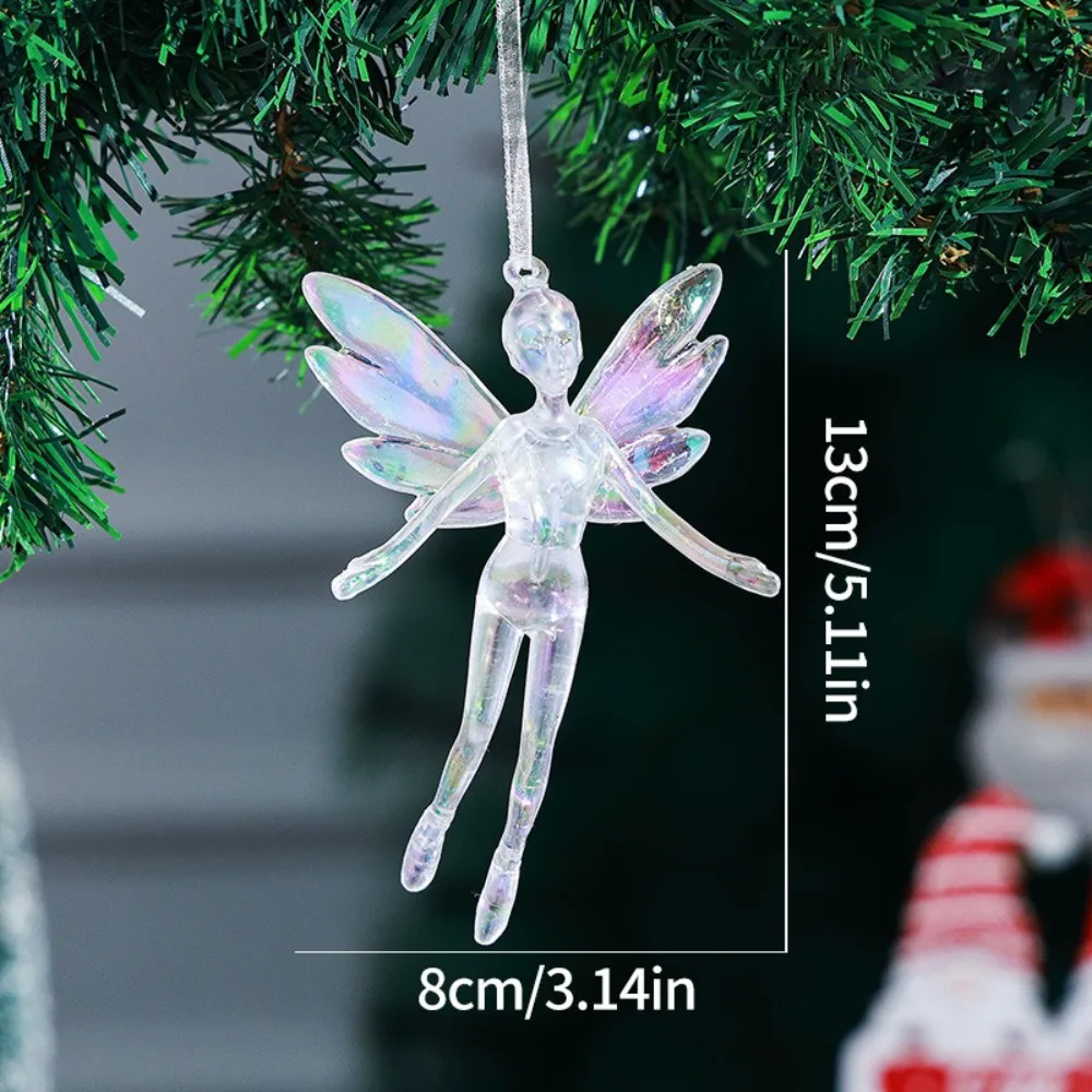Fashion Acrylic Christmas Crystal Pendants Transparent Snowflake Christmas Tree Ornaments Crystal DIY Crystal Hanging New Year