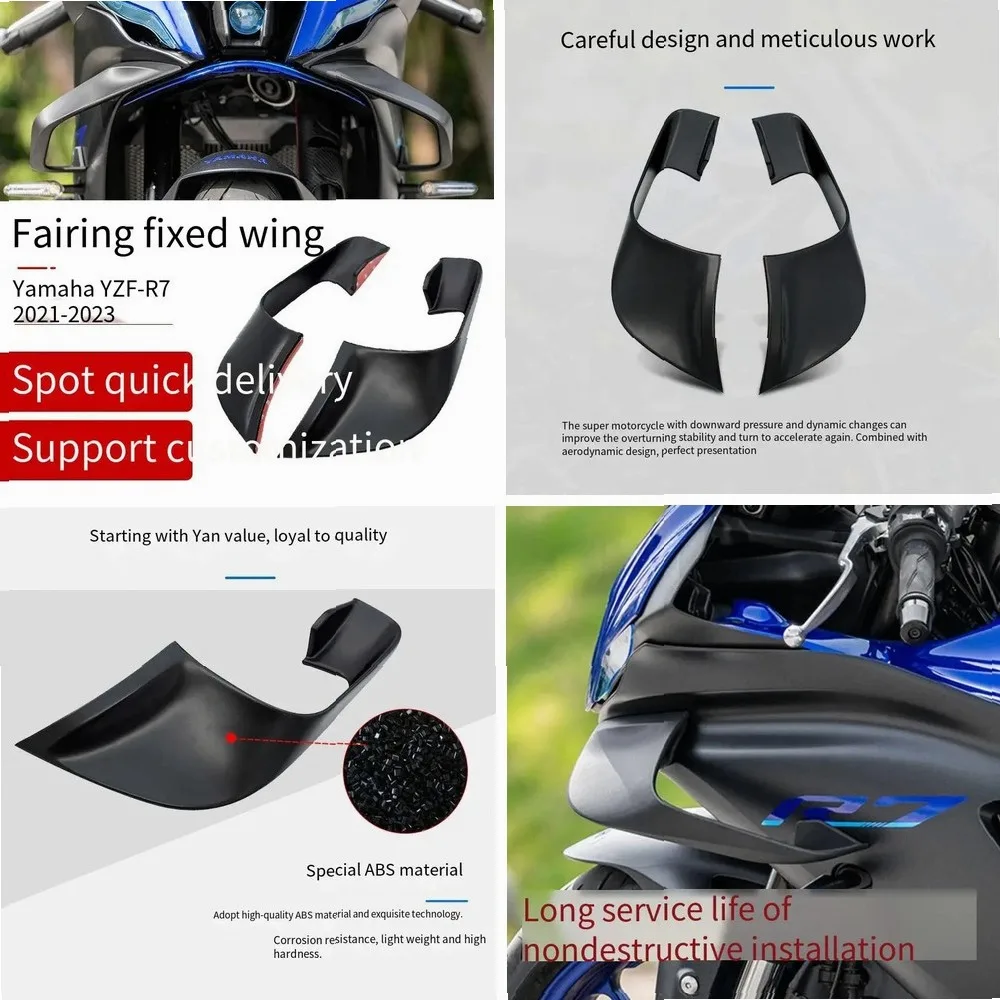 

For Yamaha YZF-R7 2021-2023 Upgraded Aero Winglets & Wind Blades Fairing Kit, Motorcycle Body Styling