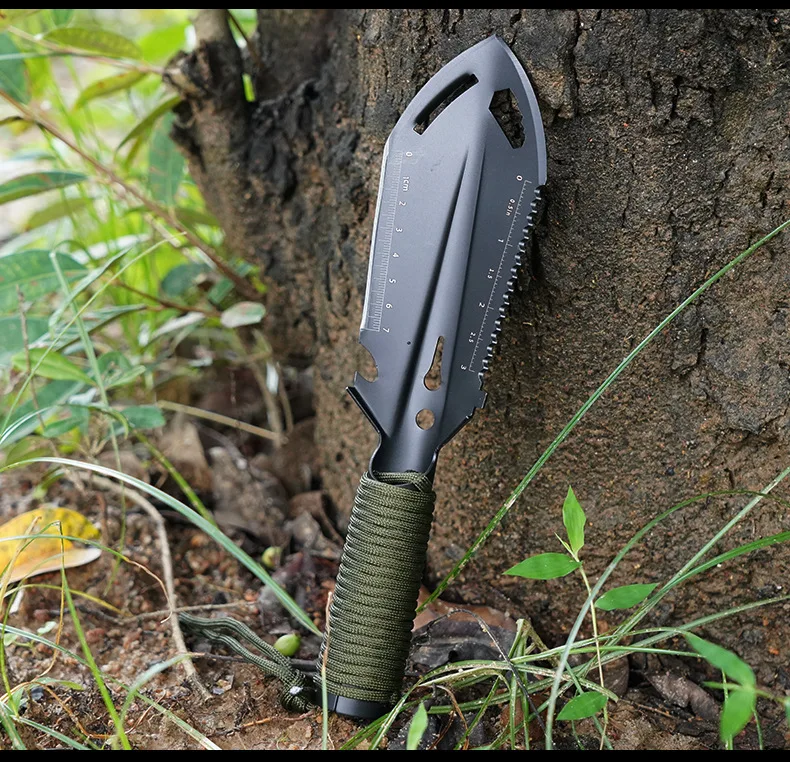 1 stücke Tragbare Edelstahl Outdoor Camping Wandern Schaufel Multifunktionale Armee Schaufel Military Survival Spaten Garten Hand Werkzeug – Detail 11