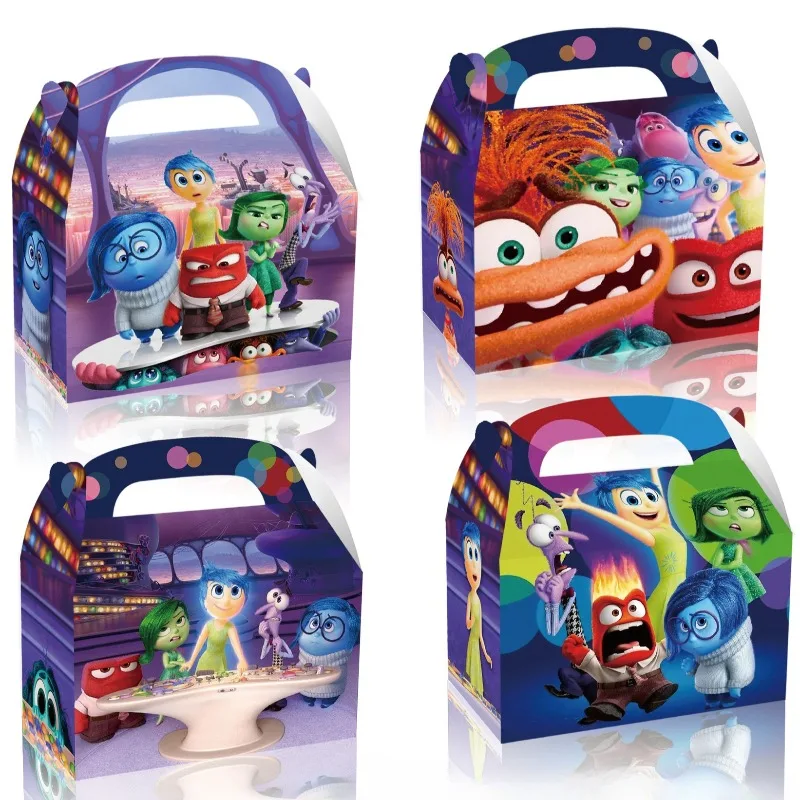 

Inside Out 2 Party Candy Gift Box Cartoon Cute Figure Birthday Party Portable Handheld Paper Box Paper Bag Kids Creative Gifts
