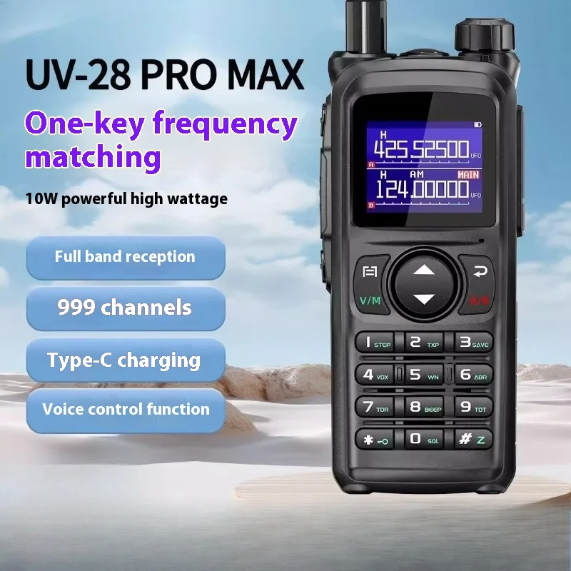

UV28 15W Walkie Talkie AM/FM Long Range Wirless Copy Frequency 6 Band 999 Channels Two Way Ham Radio Transceiver