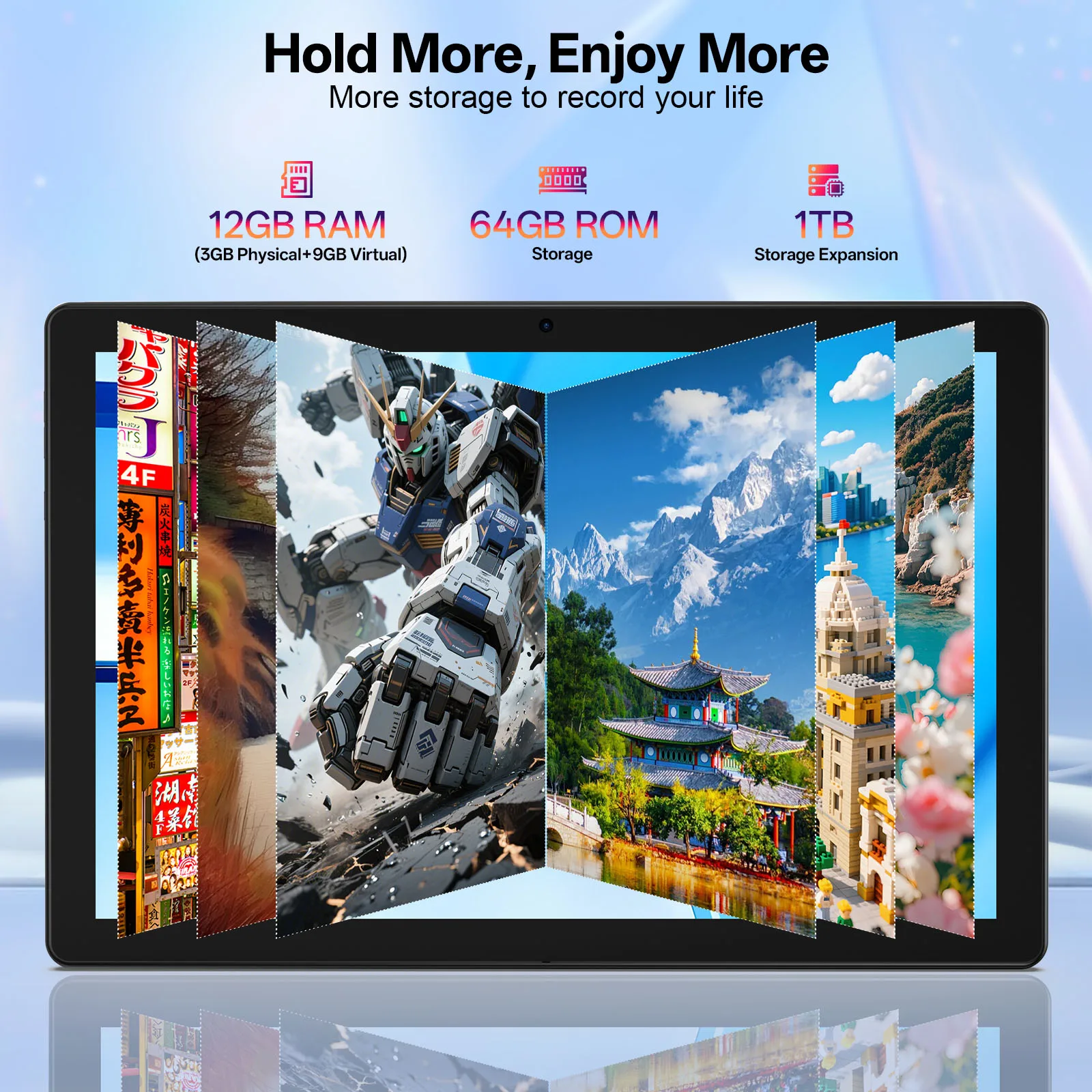 New BAKEN 10-inch Android 15 tablet with 64GB storage, keyboard, leather case, stylus, mouse, Wi-Fi, GPS, Bluetooth
