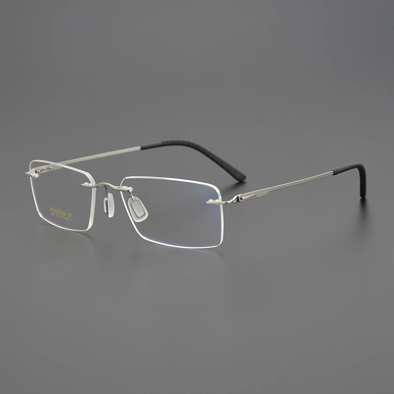 

Guvina High Quality Rimless Titanium Glasses Men 2025 New Square Prescription Eyeglasses Frame Women Myopia Optical Eyewear 9911