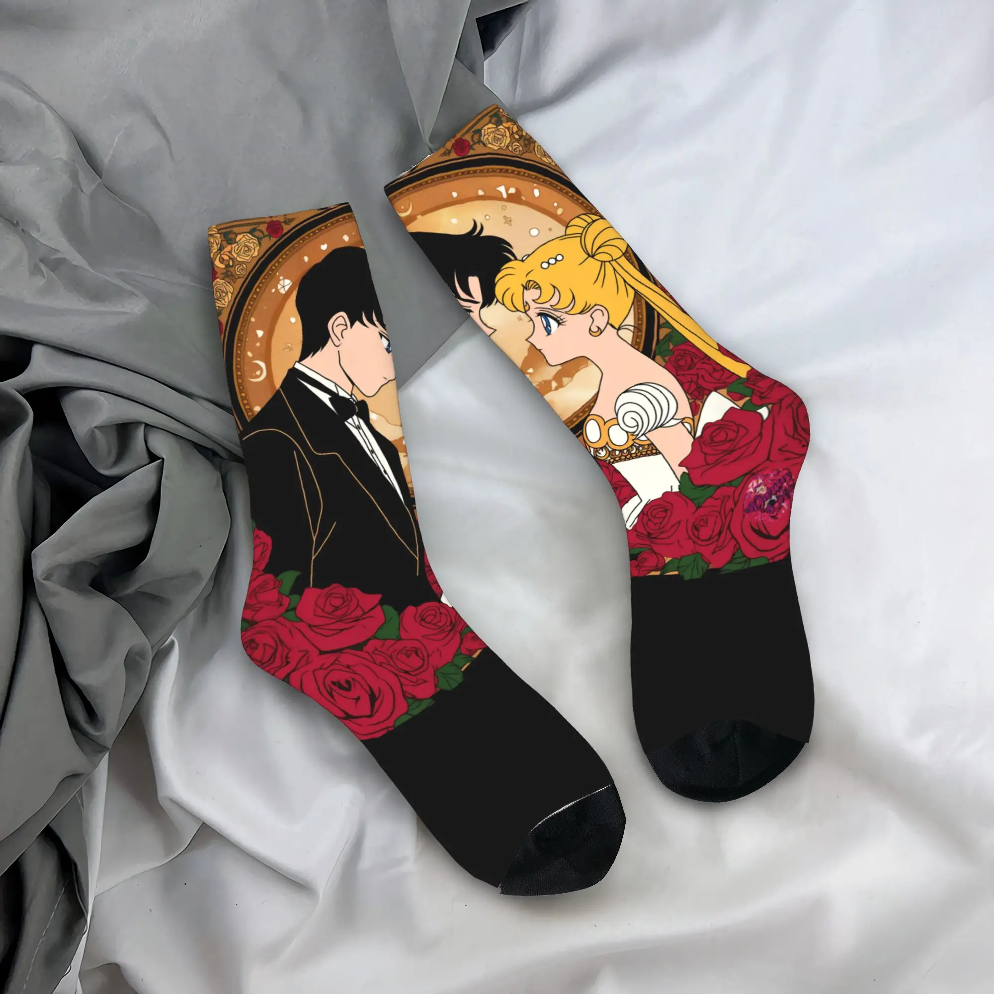 

Sailors Moons Socks Modern Stockings Spring Anti Bacterial Men's Socks Soft Breathable Pattern Running Socks
