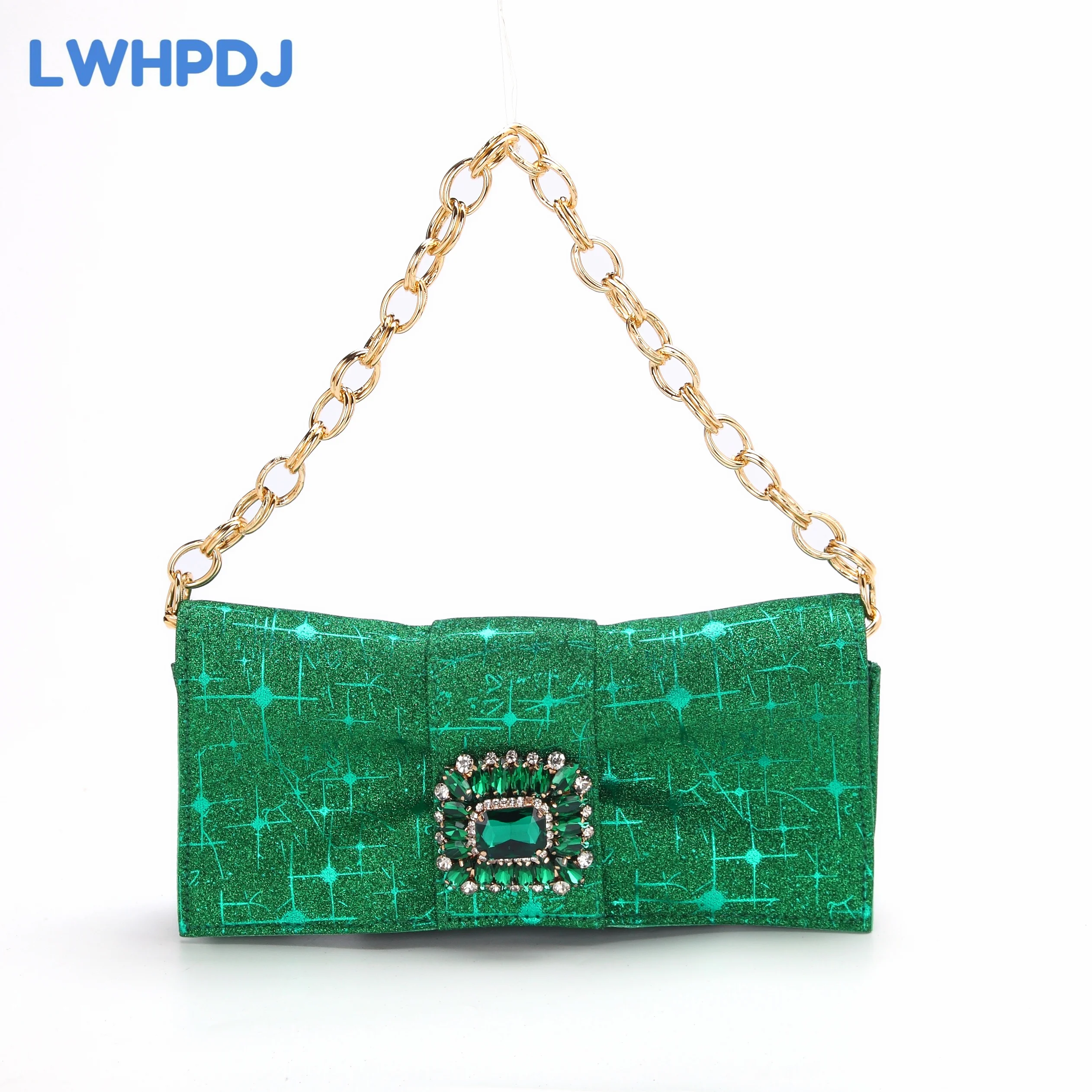 Green Color New Coming Special Design Pointed Toe Ladies Shoes Matching Bag Set For Women Wedding Party Pump