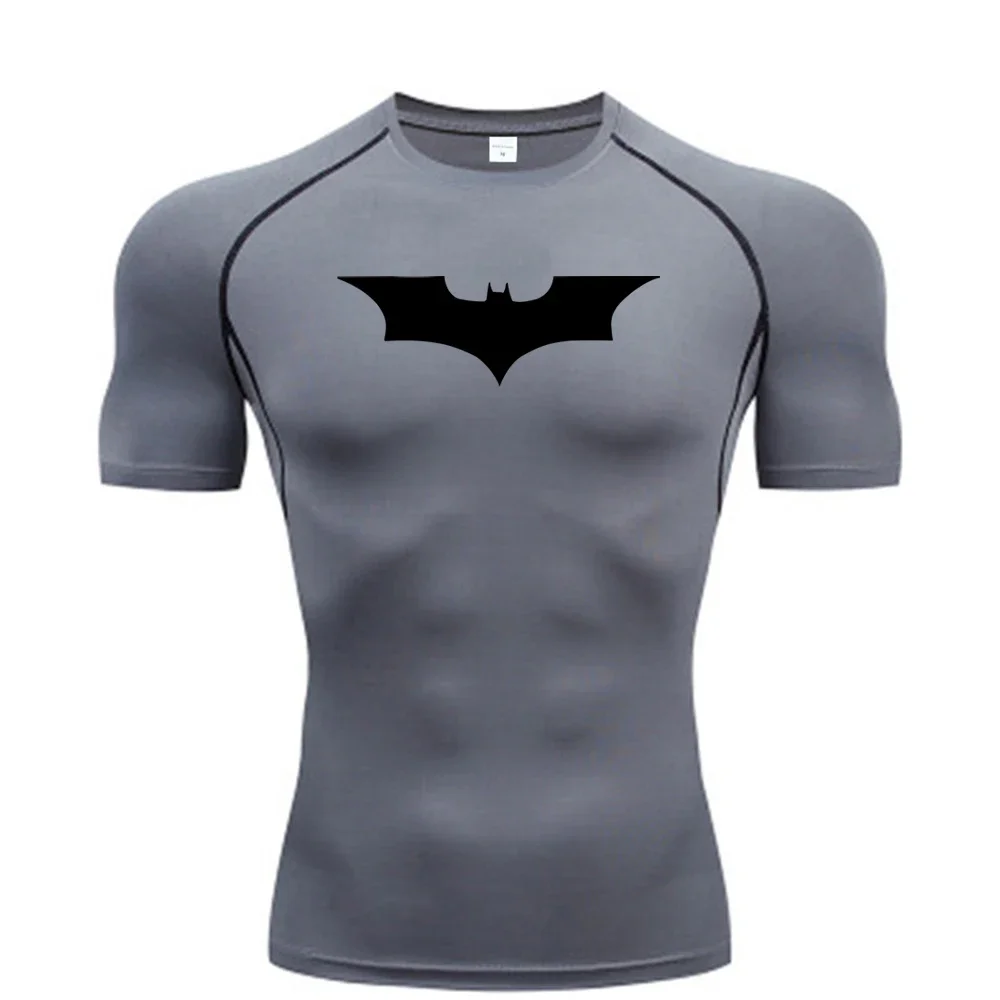Bat Printed Men's Tight T-Shirt Running Compression Compression T Shirt Gym Fitness Jogging Short Sleeve Male Casual Shirt Tops image 5