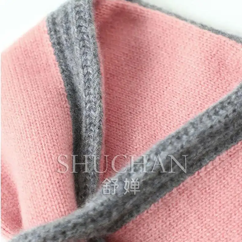 Bufanda de cachemira pura para hombres y mujeres, bufanda de punto perforada cruzada a juego de colores para otoño e invierno