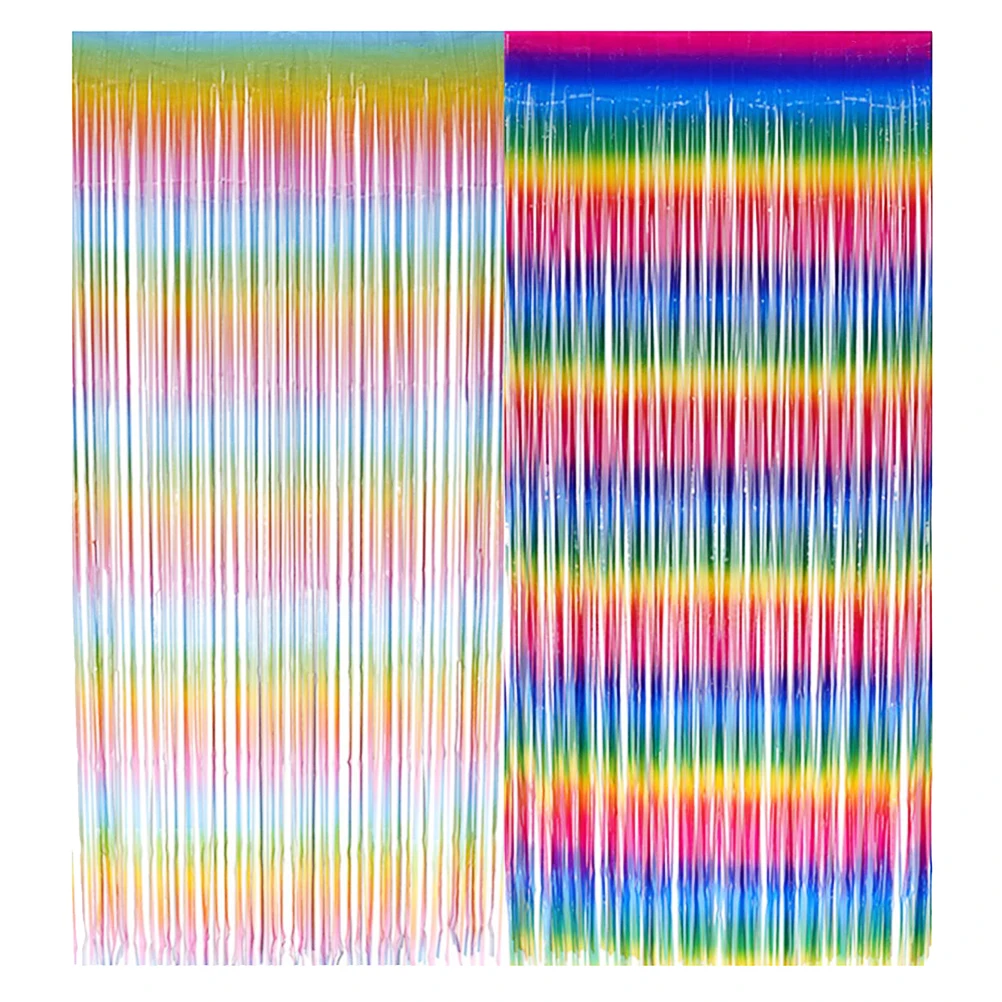 

2pcs Decoration Party Stage Background Birthday Festival Shiny Gradient Pet Photo Booth Door for Photography