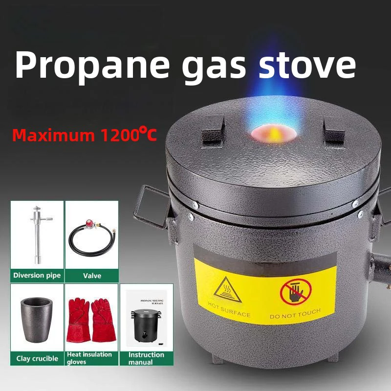 High-Temperature Smelting Refining Melting Furnace for Jewelry Making Extracting Pr op ane Gas Metal Waste Small