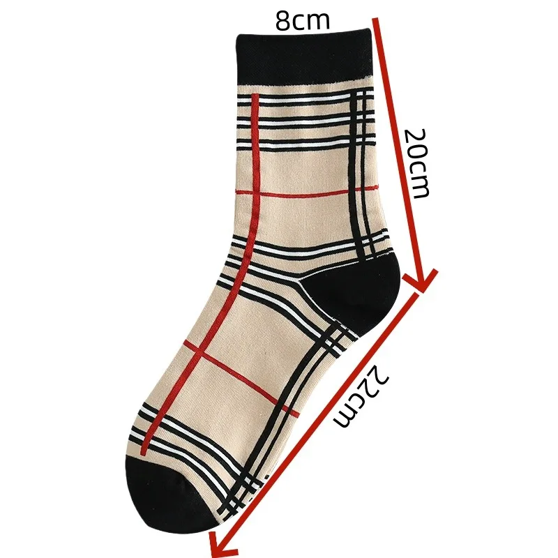 

5 пар мужских стильных носков средней длины на осень и зиму, модные и универсальные, носки с защитой от запаха, длинные носки для делового повседневного использования