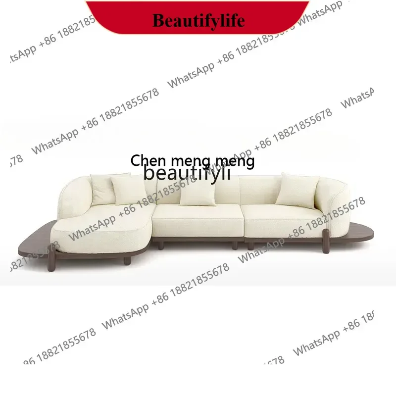 z183  Medieval log wind living room special-shaped corner sofa atmospheric lamb wool fabric sofa modern light luxury designer