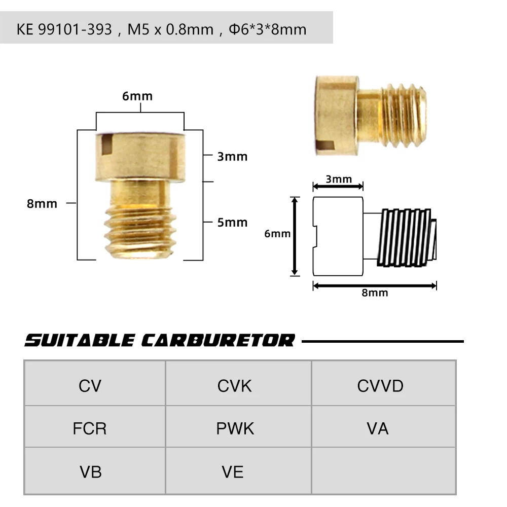 ZSDTRP 10 stücke Motorrad Vergaser M5 Wichtigsten Jets Langsam Pilot Jets Für Keihin PWK BD CRS FCR PD PE PJ PWM carb Teile – Detail 4