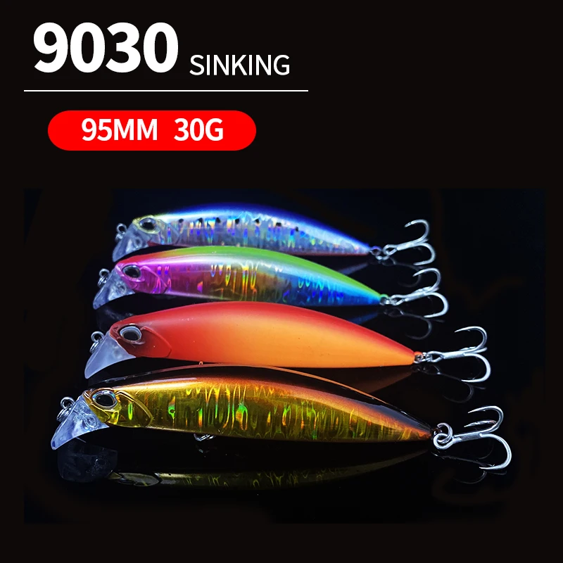 95mm 30g Heavy Sinking Minnow Fishing Lure Saltwater Long Cast Artificial Hard Baits duo Beach Walker Seabass Swimbait Supplies