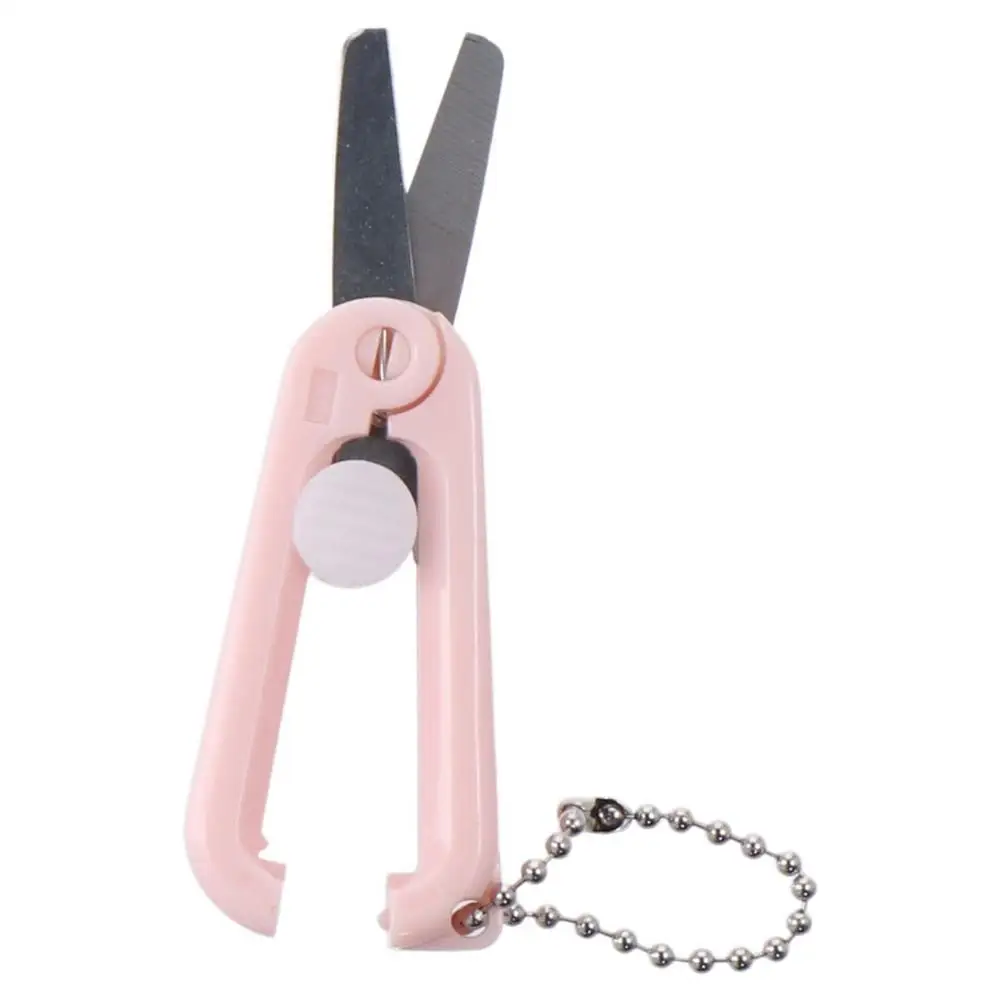 4 PCS 2Color Folding Scissors Pink and White 2.5inch Travel Scissors Foldable Telescopic Scissor for DIY Scrapbooking