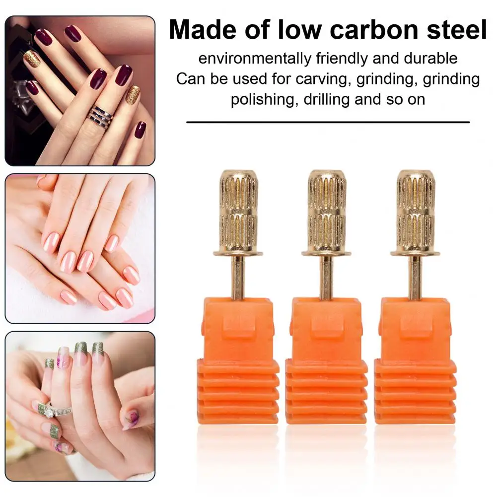 Herramienta de mantenimiento de uñas, juego de brocas eléctricas para uñas con bandas de lijado de acero bajo en carbono para manicura, resistente al desgaste, dorado/plateado