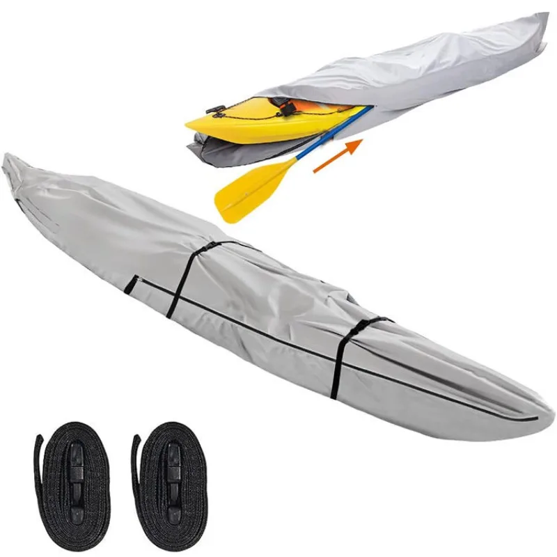 

420D Oxford Fabric Rain Cover, Waterproof UV Resistant Dustproof Protection for Kayak Canoe Surfboard Fishing Raft Boat