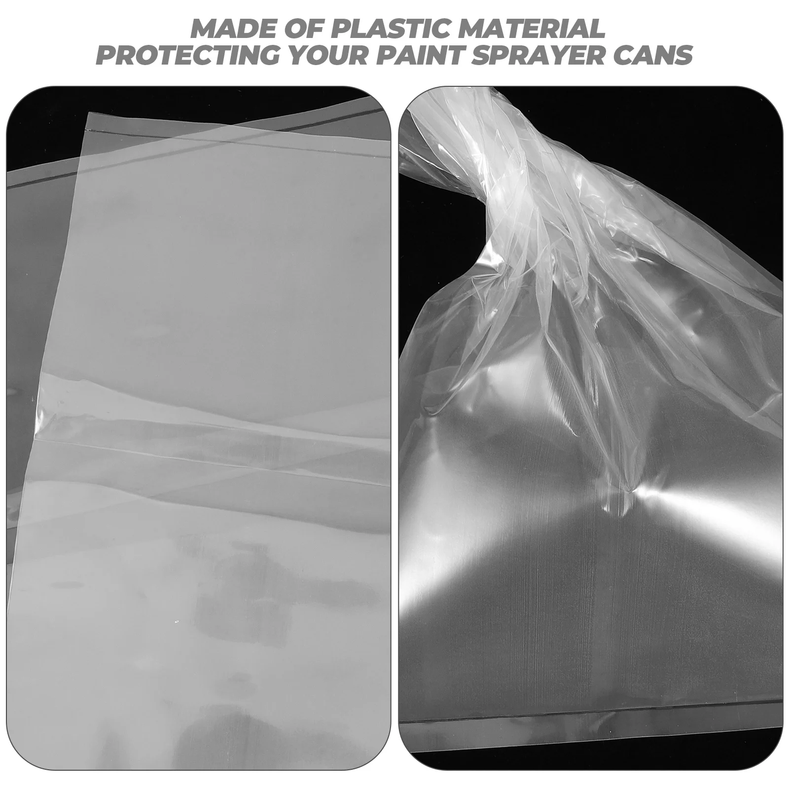 ถุงพลาสติกสำหรับพ่นสีแบบใช้แล้วทิ้ง 100 ชิ้น ใช้งานง่าย ดีไซน์ปากแบน ทำความสะอาดง่าย ความจุขนาดใหญ่