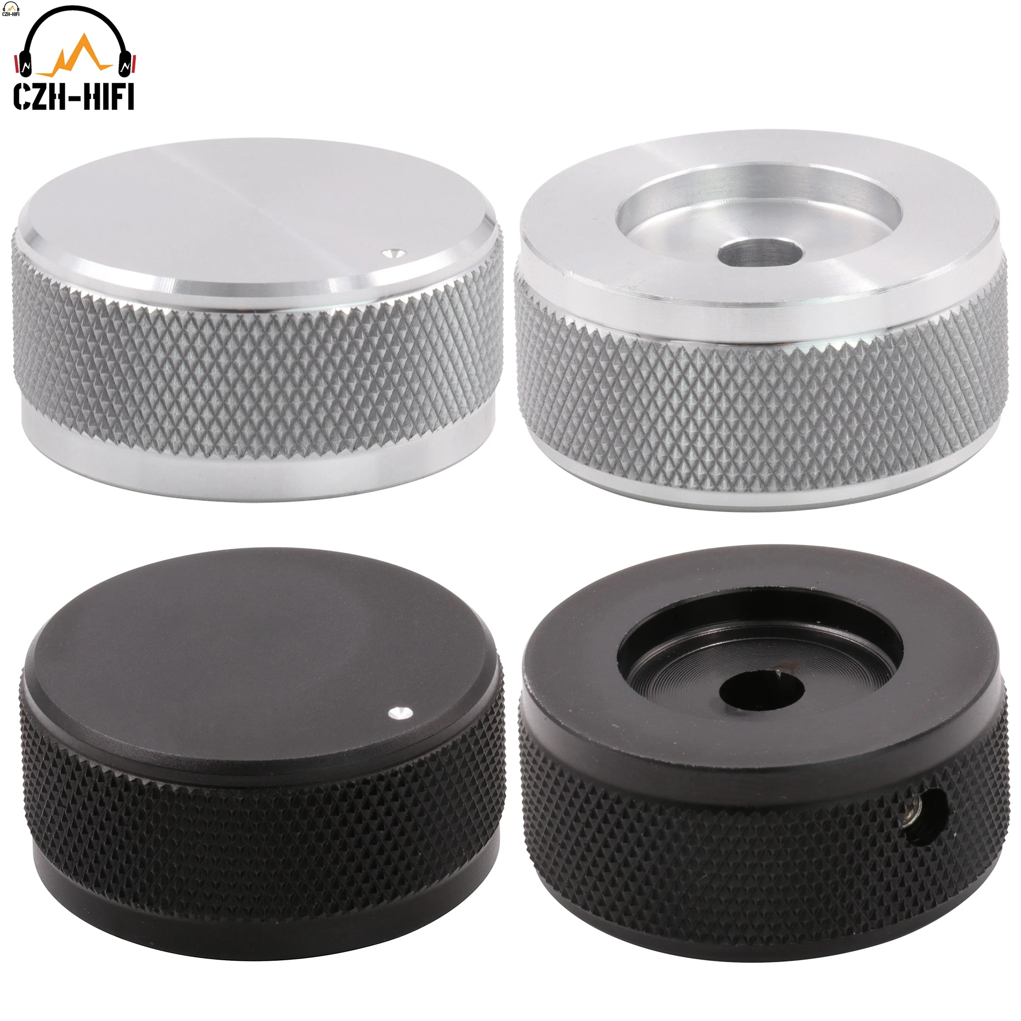 

1pc 35x16mm CNC Machined Solid Aluminum Volume Sound Knob Hifi Vintage Tube AMP DAC CD Turntable Radio Potentiometer Cap Button