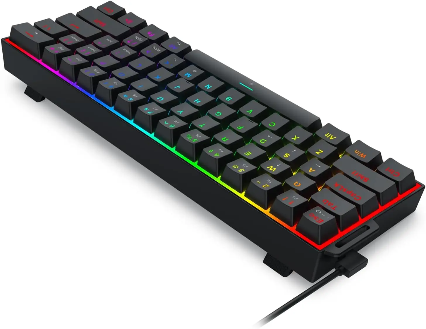 Redragon K617 HE Rapid Trigger Gaming 60% 61 مفتاحًا لوحة مفاتيح ميكانيكية سلكية، مفتاح مغناطيسي مخصص بتأثير القاعة، إصدار حزام #3