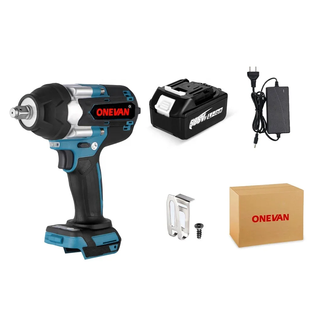 

1800N.M Torque Brushless Electric Impact Wrench Battery 1/2" Cordless Wrench Power Tool For Makita 18V Battery