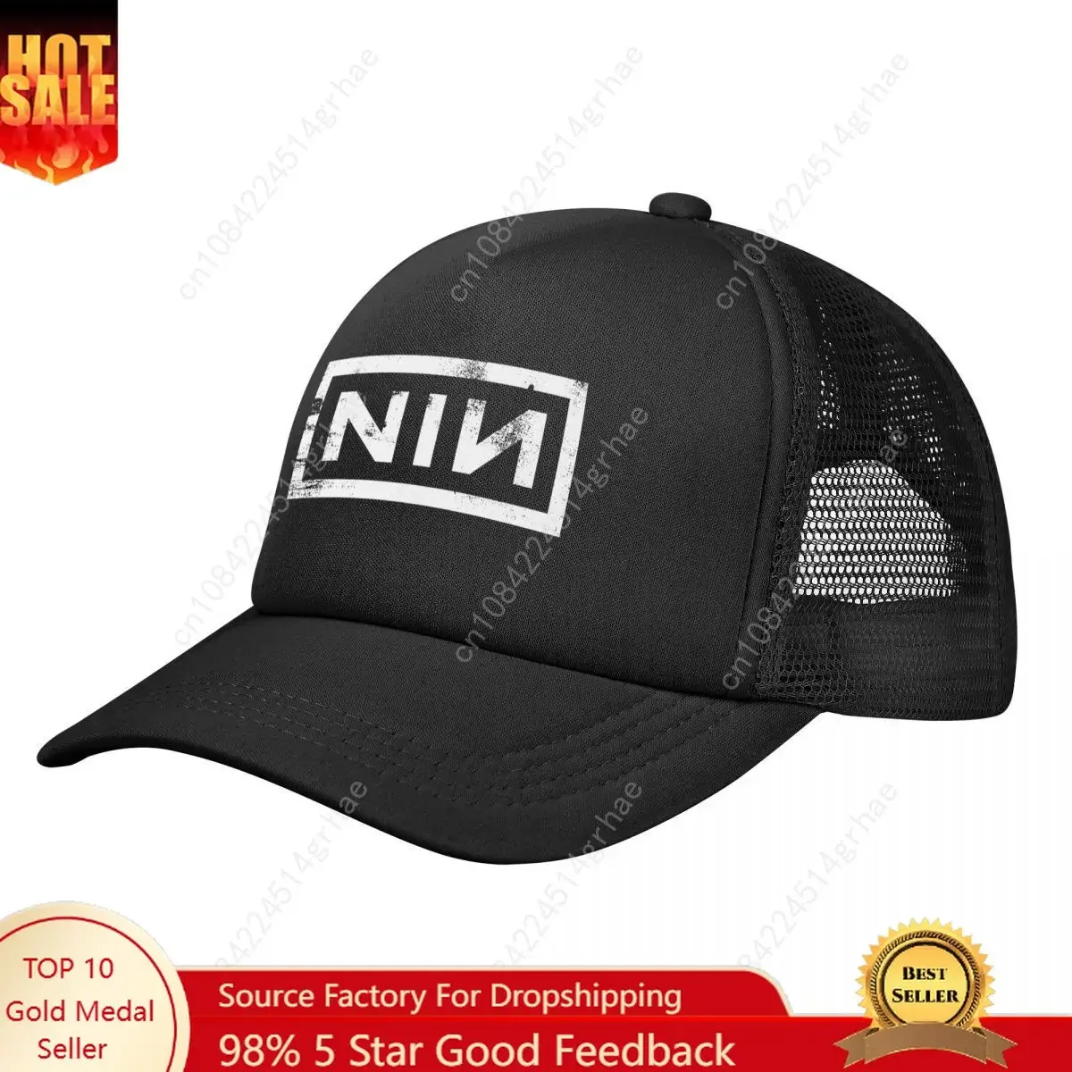 

NIN Music Band Mesh Baseball Caps Adult Fashion Sun Cap Nine Inch Nails Hats Adjustable Snapback Caps Fishing Summer Trucker Hat