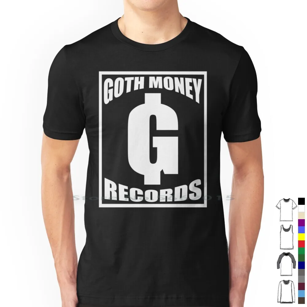 Goth Money Records On Black T Shirt 100% Cotton Goth Money Records Gmr Cash Blackkray Sick Boy Rari White Classic Logo Wear