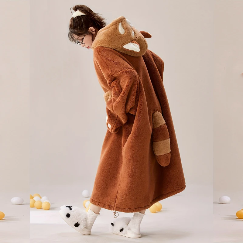 Women's Pajamas Cartoon Hooded Animal onesie,Thick Warm Lounge wear with Oversized Loose Fit ,Men Halloween Cosplay Costume - view 6