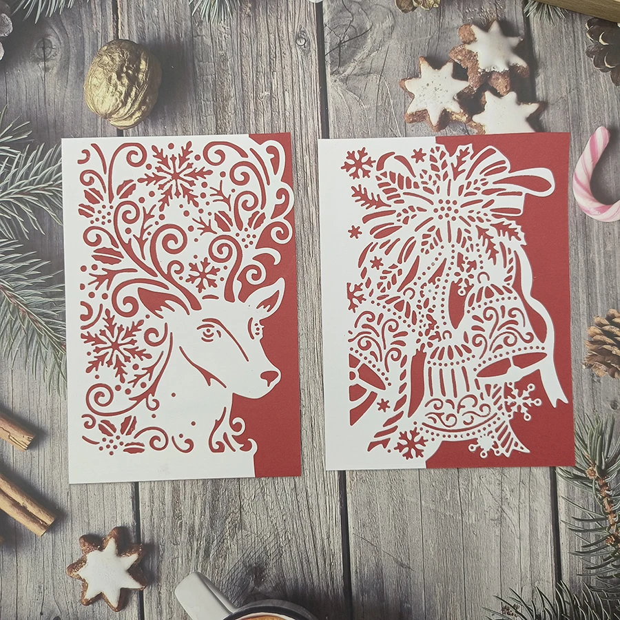 2024 New Arrival Christmas Tree Jingles Bells Snowman  Reindeer Snowflakes Bookmark Metal Cutting Dies for Scarpbook Stencils