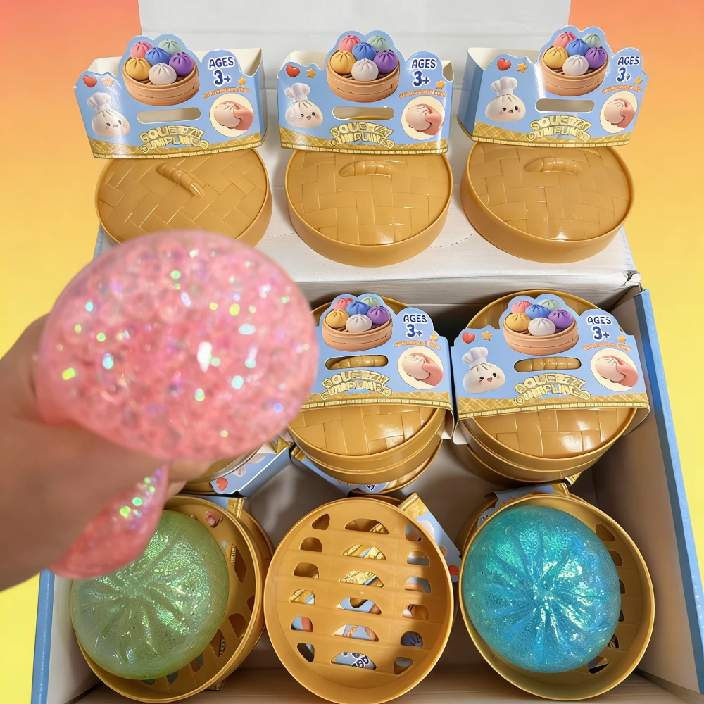Cute Steamed Bun Squishy Toy for Stress Relief Soft Non-Sticky Squeeze Fidget Toy for Kids And Adults