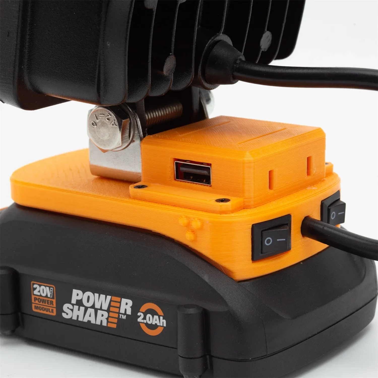 Imagem -04 - Luz de Trabalho Led sem Fio para Bateria de Íon-lítio Worx 20v com Usb Qc3.0 Recarregável Portátil Luz de Emergência Externa sem Bateria