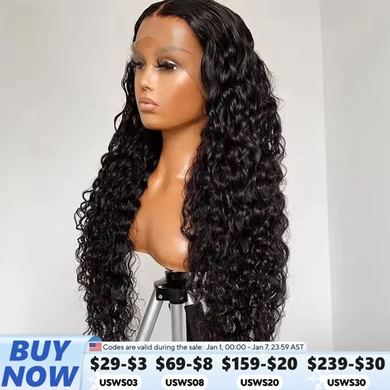 

13x4 Deep Wave Transparent Lace Front Human Hair Wigs For Women 36 Inch 4X4 Lace Closure Wig Wet And Wavy Remy Water Curly Wig