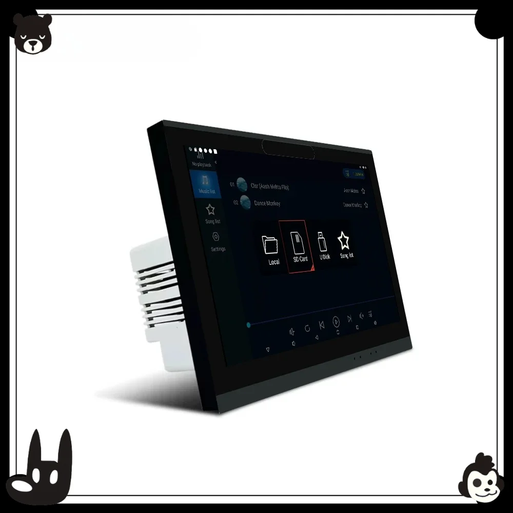 2026new Wall Mount Amplifier Screen 7'' Music Control Panel AMP Equalizer Connect 4pcs 30Watts Ceiling Speaker For Home Surround