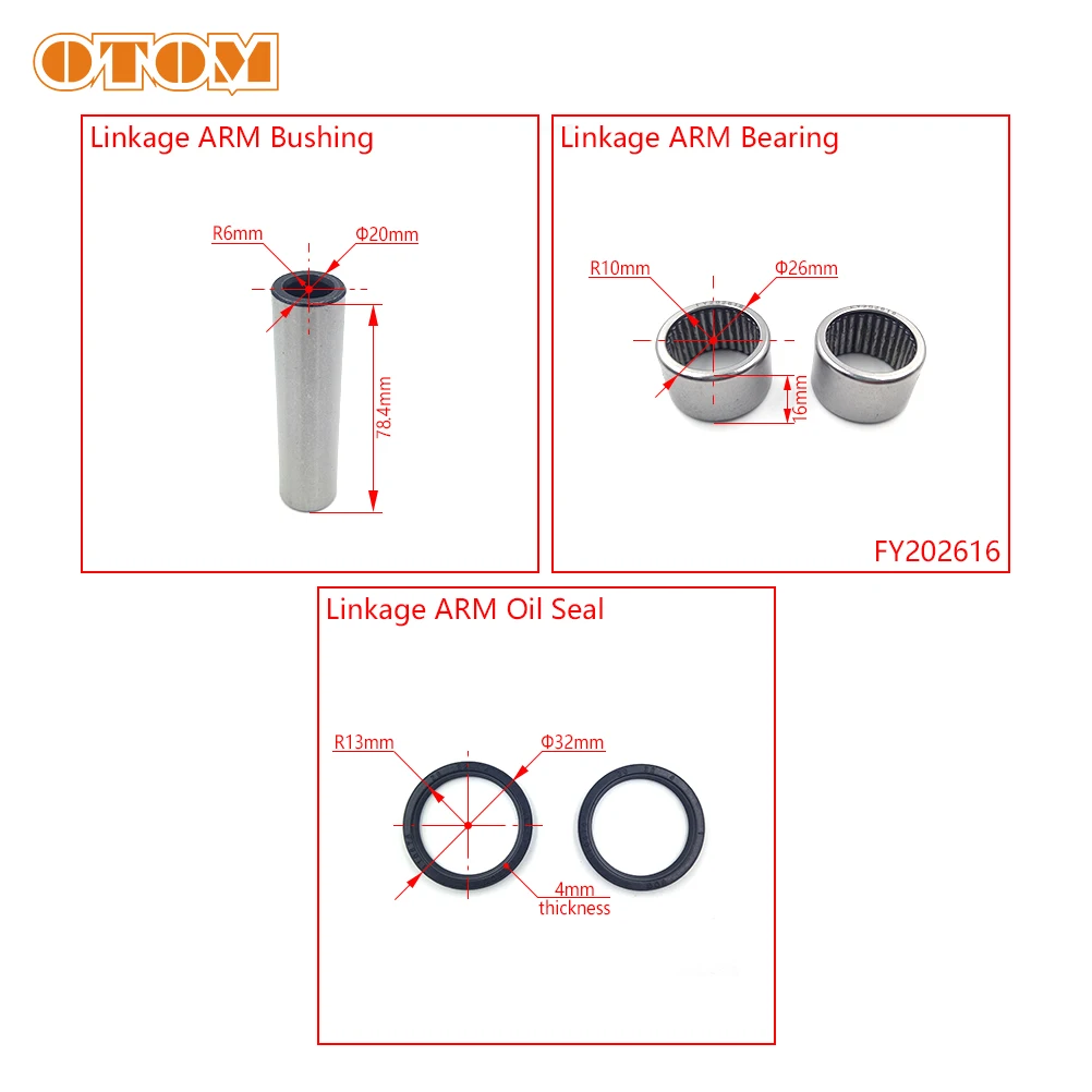 OTOM Motorcycle Rear Lowering Kit Linkage ARM Triangle Lever Care Parts Bearing Oil Seal Bushings Set For KAWASAKI KX250F KX450F