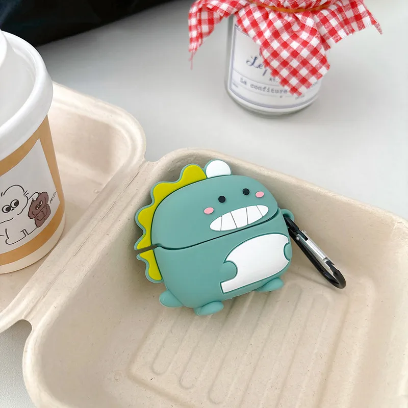 Headphone Case for Samsung Galaxy Buds 3/Buds 3 Pro,Cute Creative Duck Dinosaur Soft Silicone Shockproof Eeabuds Cover with Hook