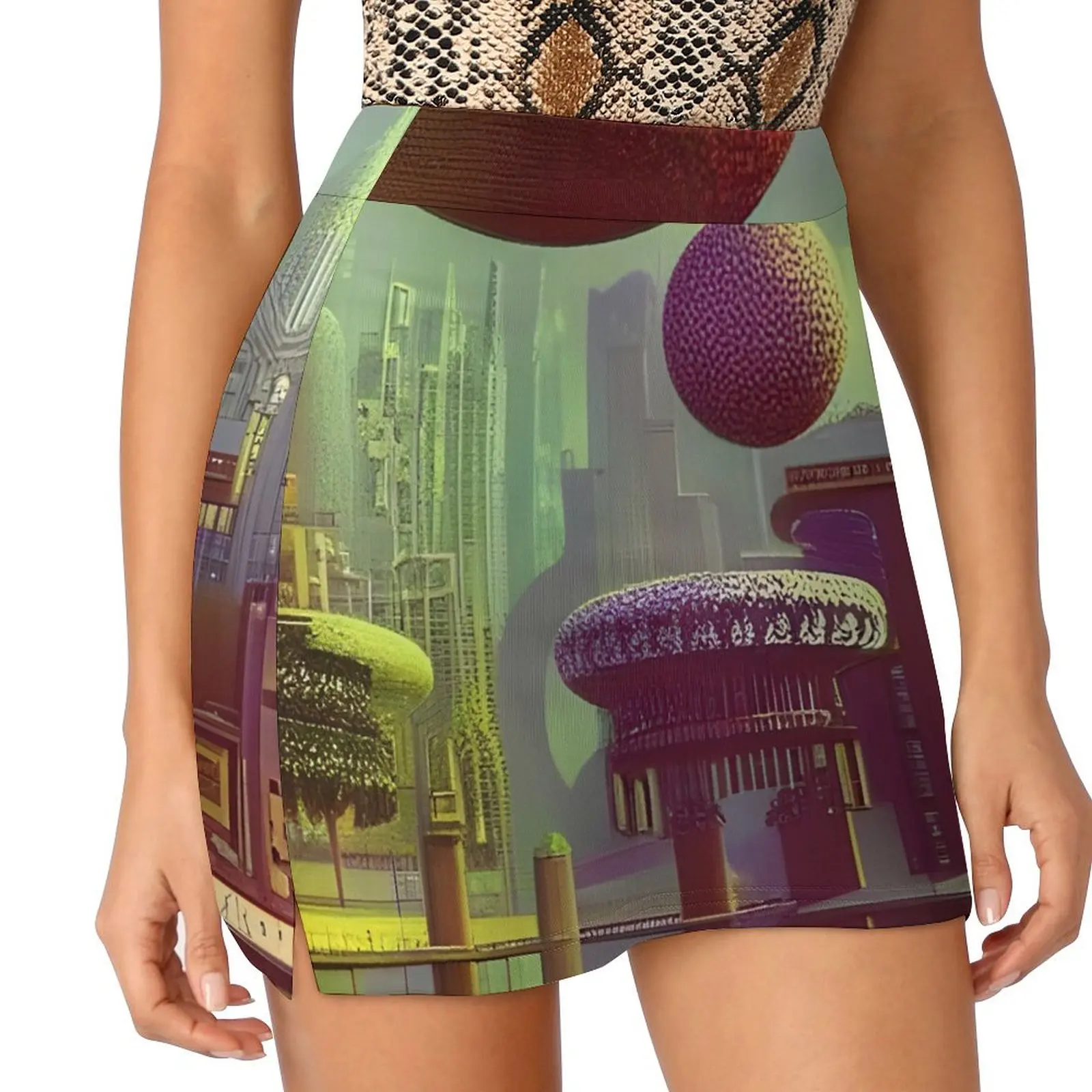 Leaving The City of Spheres Mini Skirt Short women′s skirts summer skirts