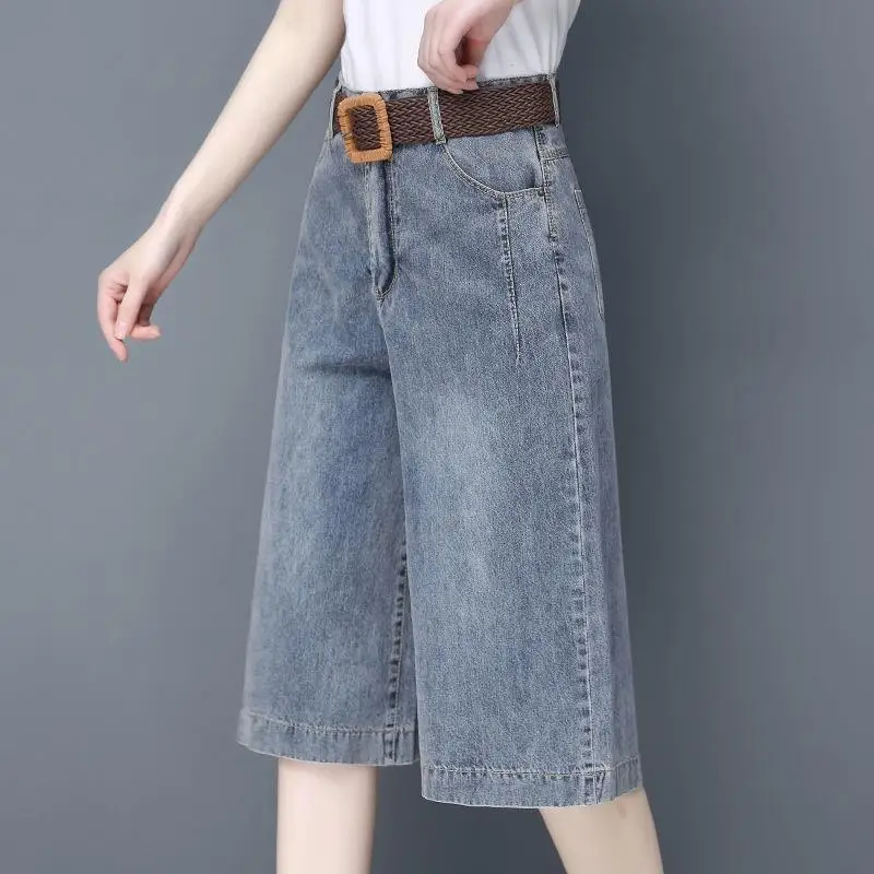 

Женские джинсы с широкими штанинами для похудения, модные, с высокой талией, из тонкого денима, осенние, в корейском стиле, повседневные, длинные брюки